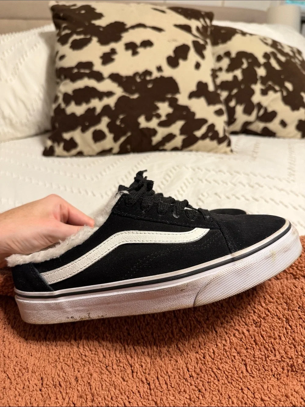 Vans Black Suede Old Skool Sneakers with White Stripe